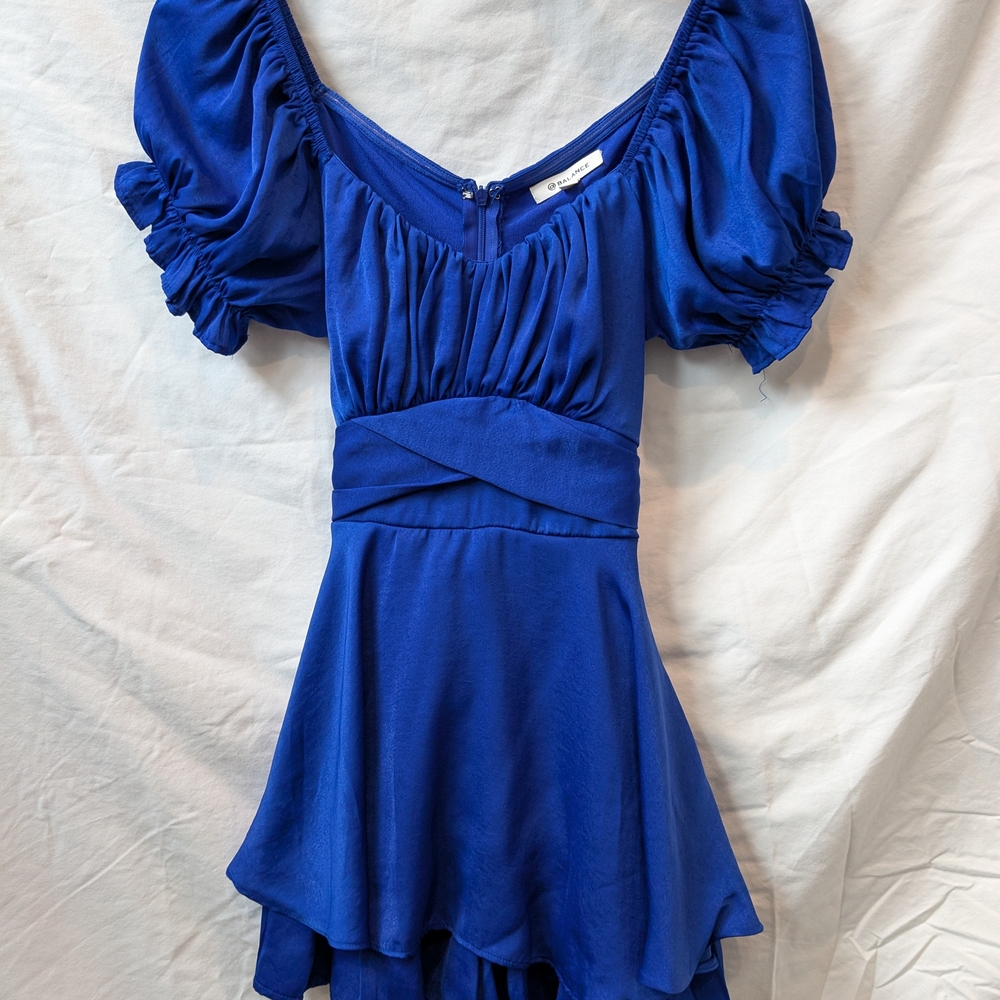 Elegant Blue Off-Shoulder Dress